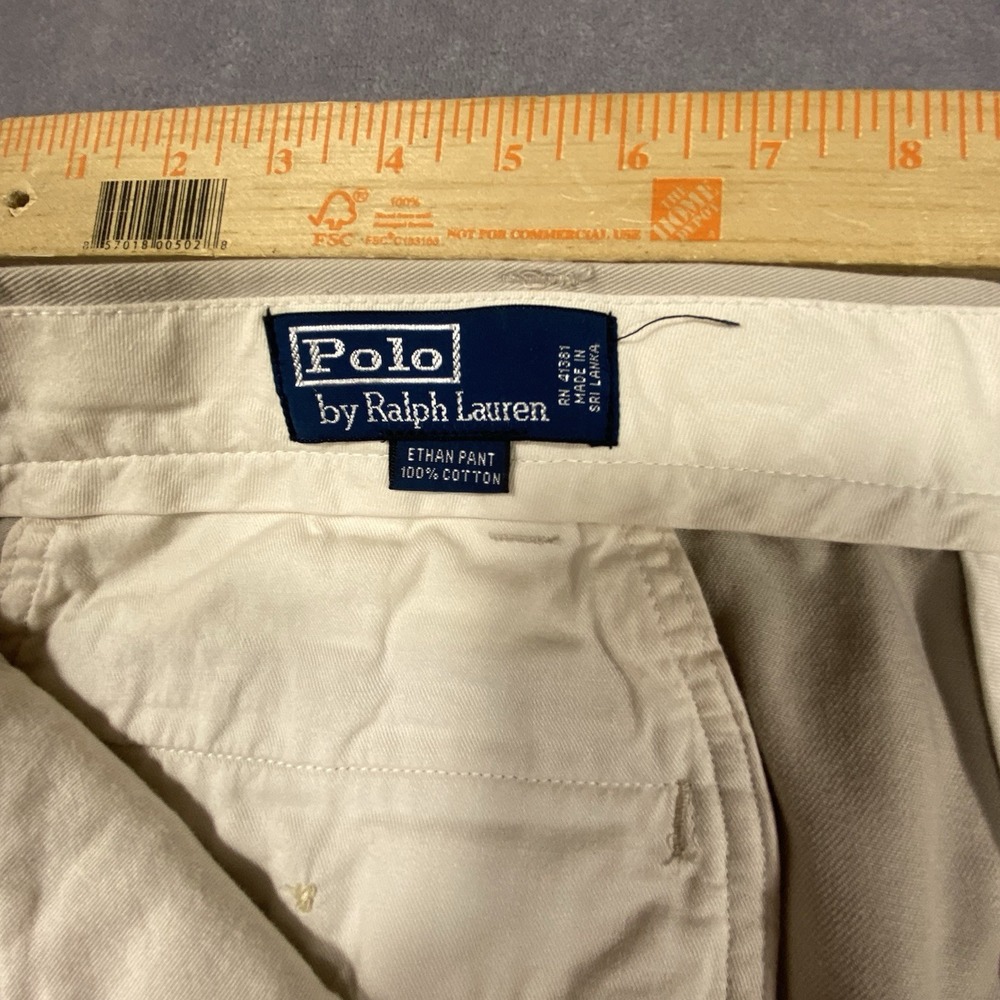 Polo Ralph Lauren Ethan Pant 40x32 Mens Khaki Chinos Pleated Front Preppy Dad - Picture 7 of 10
